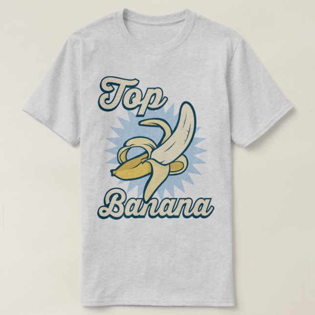 Banana Número Um Slogan Retro Engraçado T-Shirt (Frente do Design)