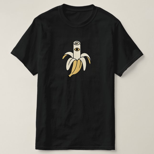 Banana Surreal com Olho - Camisa Unisex Minimalist (Frente do Design)
