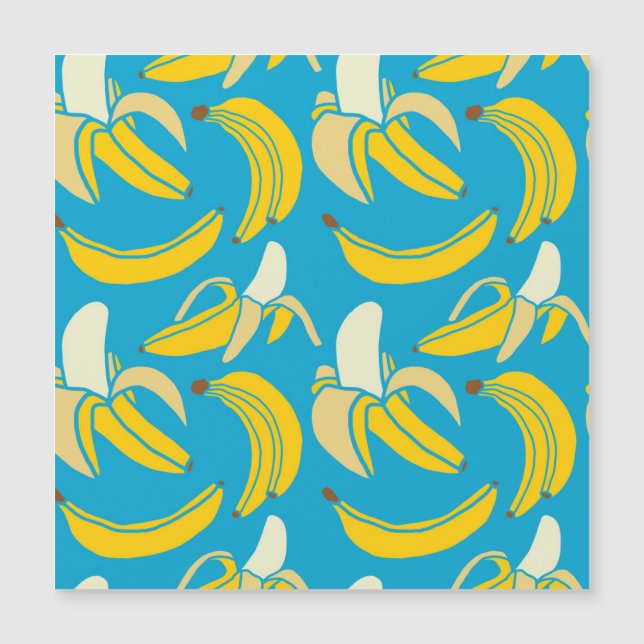 Bananas amarelas, padrão de fundo azul (Frente)