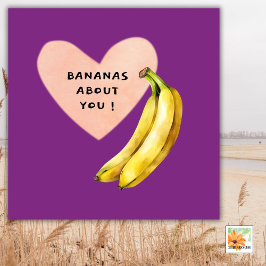 BANANAS SOBRE VOCÊ, cartão engraçado para qualquer