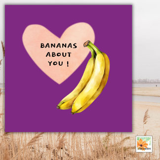 BANANAS SOBRE VOCÊ, cartão engraçado para qualquer