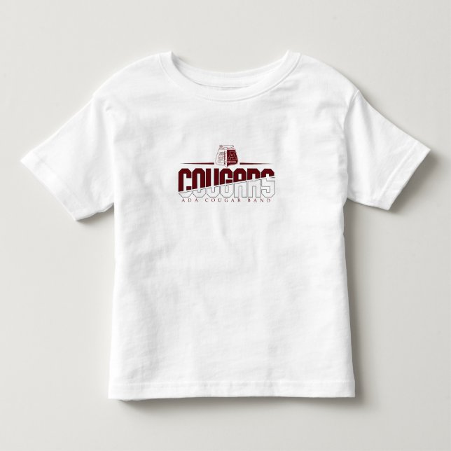 Banda Ada Cougar Clássica Toddler White T-Shirt (Frente)