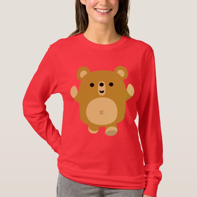 Banda branca Afeta Camiseta de Urso Mulheres (Frente)