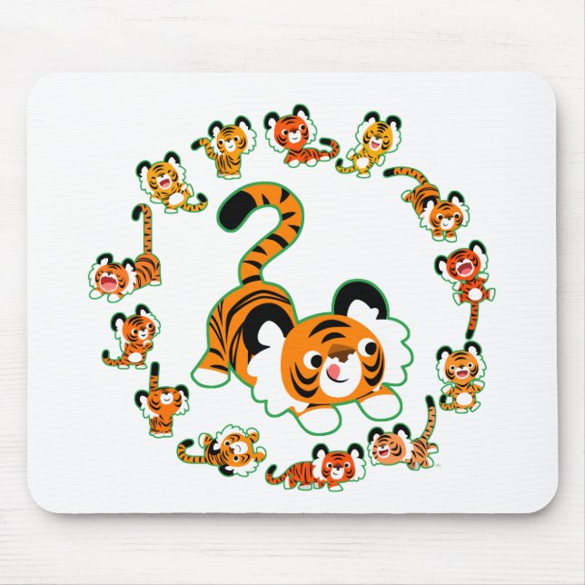 Banda branca Tigers Mandala (verde) Mousepad (Frente)