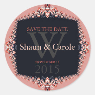 Banda cor-de-rosa+azul Monograma Salvar adesivo de