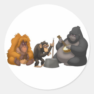 Banda de jarro das etiquetas dos macacos