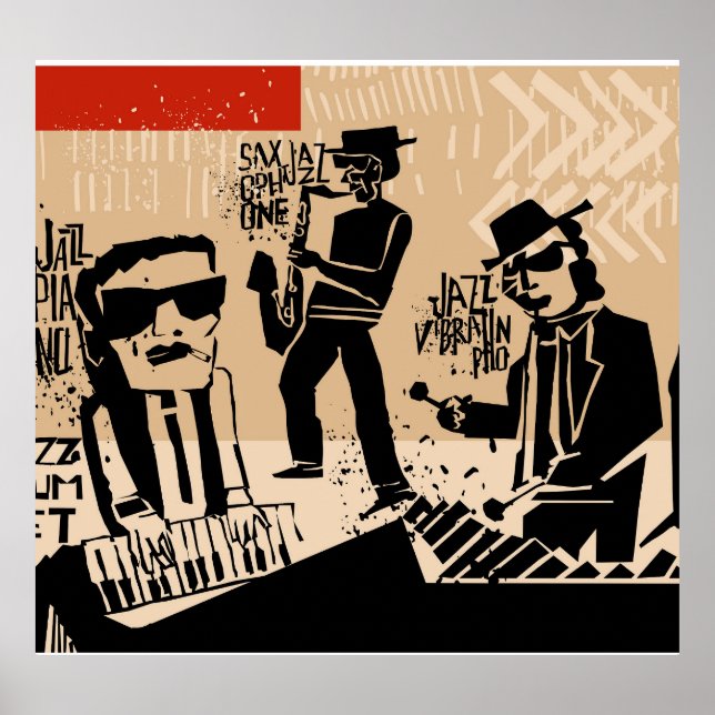 Banda de Poster Vintage Jazz: Design Legal (Frente)