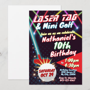 Banda Laser Neon e Convite de Aniversário para Min