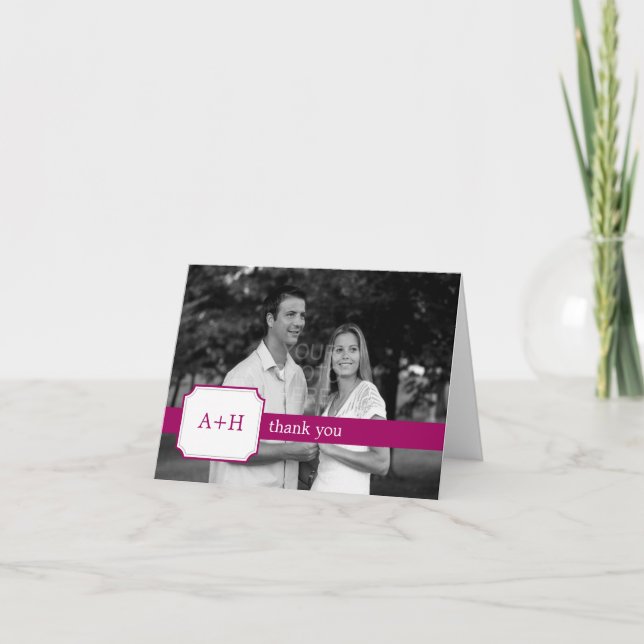 Banda Moderna - Cartões de Agradecimento (Fúchsia) (Frente)