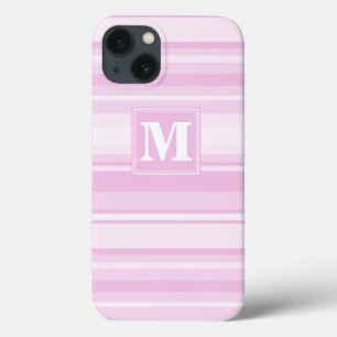 Banda rosa-do-bebê monograma capas de iphone de ga