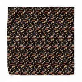 Bandana Amantes de Livros Florais Negros