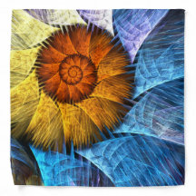 Arte abstrata laranja amarelo azul floral