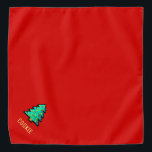 Bandana Árvore de Natal 8 bits Pixel Art Red Engraçado Xma<br><div class="desc">Árvore de Natal de arte em píxeis bonitos com nome para personalizar.</div>