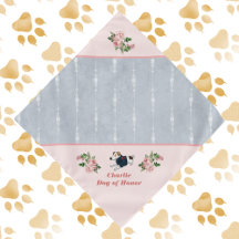 Cachorro de Casamento de Honra Peach Floral e Line