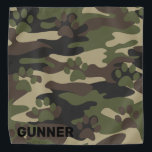 Bandana Camouflage Bandana, Militar, Impressão de Pata Cac<br><div class="desc">Banda de camuflagem super legal para você e seu cachorro. Uma roupa perfeita para uma aventura ao ar livre.</div>