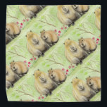 Bandana Capybara<br><div class="desc">Uma pequena pintura aquosa de uma mãe de Capybara com seu bebê.</div>