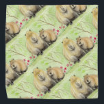 Bandana Capybara<br><div class="desc">Uma pequena pintura aquosa de uma mãe de Capybara com seu bebê.</div>