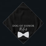 Bandana Casamento de Arco de Pet Dog de Nome Personalizado<br><div class="desc">Uma bela bandana de casamento com arco gravata. Personalize com o nome do seu cão e o seu papel de honra no seu dia especial. Projetado por Thisnotme©</div>