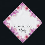 Bandana Casamento Personalizado De Pet De Cachorro<br><div class="desc">Um lindo bandana floral que você pode personalizar com o nome do seu cachorro. Projetado por Thisnotme©</div>