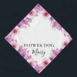 Bandana Casamento Personalizado De Pet De Cachorro<br><div class="desc">Um lindo bandana floral que você pode personalizar com o nome do seu cachorro. Projetado por Thisnotme©</div>