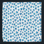 Bandana Cor da água azul amor padrão cardíaco<br><div class="desc">Blue Heart Bandana</div>