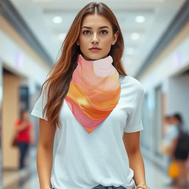 Bandana Cor-de-rosa laranja moderno e Abstrato Dourado-lux