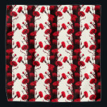 Bandana Cravo-da-índia Elegante Vermelho Branco Floral Str<br><div class="desc">Lindo e gráfico padrão de cravos coloridos. Esta elegante trabalho de arte foi feita de um antigo cartão postal fotográfico e cuidadosamente editada digitalmente para melhorar sua beleza. Descubra outros lindos acessórios florais na minha loja FLOWER POWER!</div>