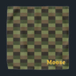 Bandana Deep Forest Color Combination with Yellow<br><div class="desc">Color combination of green,  dark green,  some brown and black. 
Like a deep forest with tall trees on a cloudy day. Quite dark. And green.
Add your friend's name if you like. In beautifully contrasting sunny yellow.</div>