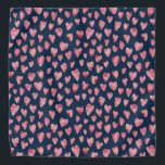 Bandana do Coração Azul e Rosa do marinho<br><div class="desc">Design de Coração Cor-de-Água Rosa em fundo azul escuro. Outras cores disponíveis. Entre em contato comigo para obter informações sobre personalização e solicitações especiais. c) Zoe Chapman Design</div>
