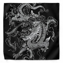 Bandana do Dragão Negro e Branco