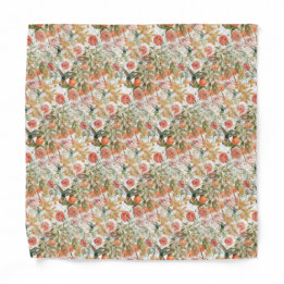 Bandana Elegante Sage Green Terracotta Floral Hummingbird