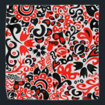 Bandana Espetáculo floral de arte popular ucraniana<br><div class="desc">Padrão folclore com a bandeira da Ucrânia cores azul e amarelo</div>