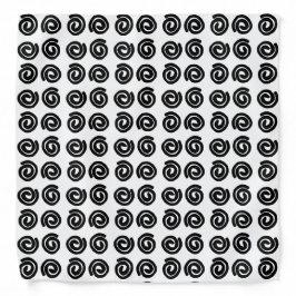 Bandana Espirais pretas desenhadas à mão sobre fundo branc