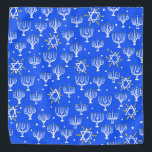 Bandana Estrela Menorah de David Hanukkah Padrão Azul Bran<br><div class="desc">Aproveite este padrão caprichoso nesta bandana colorida. Você sempre pode adicionar seu próprio texto. Avise-me se você quiser que algo seja feito sob medida. Se você o comprar,  obrigado! Certifique-se de compartilhar uma foto no Instagram dele em ação e marque-me @shoshannahscribbles :)</div>