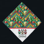 Bandana Feliz Natal<br><div class="desc">Uma Colorida Calça De Pet De Natal Bandana Para Cães Ou Gatos</div>