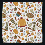 Bandana Folhas de outono Exclusivas Folhas de Colheita de<br><div class="desc">outono único Folha de Ação de Graças ou bandana para padrão desenhado à mão por pessoas com um suéter laranja, cachecol quente, folhas de outono, mochila, café com especiaria de abóbora, vinho mestiço, torta de abóbora, velas de outono, chapéu quente, flores de outono, cogumelos, pera amarela, maçã vermelha, botas de...</div>