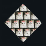 Bandana Foto de Pet de Kitten Branca e Bonita Personalizad<br><div class="desc">A Bandana Personalizada de Pet de Gatinhos Brancos e Bonitos é desenhada a partir de uma fotografia pessoal do nosso gato familiar. Ela é uma adorável cabeleira branca e comprida com marcas pretas únicas e uma no queixo. Ela está vestindo um arco rosa na cabeça. Faz uma ideia de presente...</div>