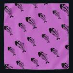 Bandana Fundo Personalizável dos Ossos do Peixe<br><div class="desc">Personalize o produto para selecionar a cor do plano de fundo.</div>