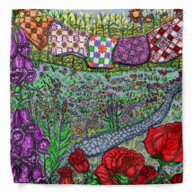 Bandana Hanging Quilts com Rosa e Foxglove