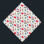 Bandana Ícones do Texas<br><div class="desc">Esta bandana apresenta todos os seus ícones favoritos do Texas; chapéus de cowboy, botas, cactos, guitarras, bluebonnets, bolas de futebol, longhorns e, claro, a bandeira do Texas!</div>