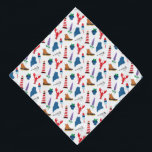 Bandana Ícones Maine<br><div class="desc">Este design apresenta todos os seus ícones favoritos de Maine; galinhas, botas, mirtilos, boias, lagostas, tremoços e faróis.</div>