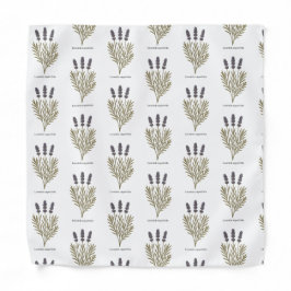 Bandana Ilustração de Flor de Lavanda Vintage