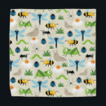 Bandana Insetos<br><div class="desc">insetos bonitos e amigáveis (aranha, abelha, lagarta, besouro, formiga, caramujo, libélula, gafanhoto) entre as pessoas que se sentam no campo.</div>