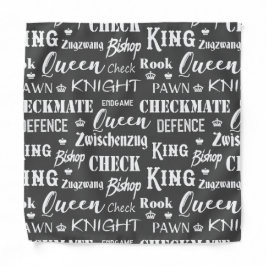 Bandana Jogador de xadrez tipográfico King Queen Knight