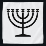 Bandana Judeu Menorah (Símbolo do Judaísmo)<br><div class="desc">Esta design apresenta uma ilustração de uma menorah, usada pelas pessoas judaicas para celebrar o feriado de oito dias de Chanucá. A menorah é um candelabro com nove ramificações que é iluminado durante Chanucá. Oito dos nove ramos seguram luzes (velas ou lâmpadas de óleo) que simbolizam as oito noites do...</div>