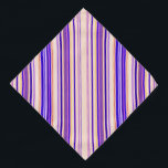 Bandana Listras beges roxas Elegantes e Psicodélicas Legal<br><div class="desc">Abstrato com design de stripped com tons de cores femininas vintage. Principais cores deste padrão elegante: Roxo,  bege com uma pitada de amarelo e vermelho!</div>
