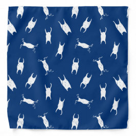 Bandana Marinho de Ovo de Tubarão Padrão Azul e Branco