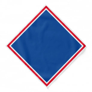 Bandana minimalista azul, vermelha e branca