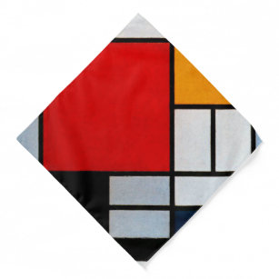 Bandana Mondrian - Composição com Plano Vermelho Grande