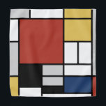 Bandana Mondrian Painting Red Plane Yellow Black Cinza Blu<br><div class="desc">Composição com Plano Vermelho Grande, Amarelo, Preto, Cinza e Mondrian Piet Azul começou a criar as pinturas definitivas de abstrato no 1920 pelo qual ele é mais conhecido. Ele manteve sua paleta limitada ao branco, preto e cinza além das três cores primárias, vermelho, amarelo e azul. Suas composições construídas a...</div>